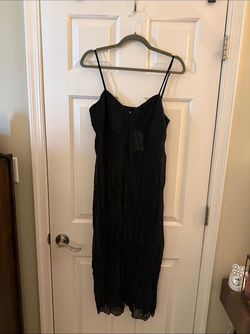 12th Tribe Black Spaghetti Strap Open-Front Tunic